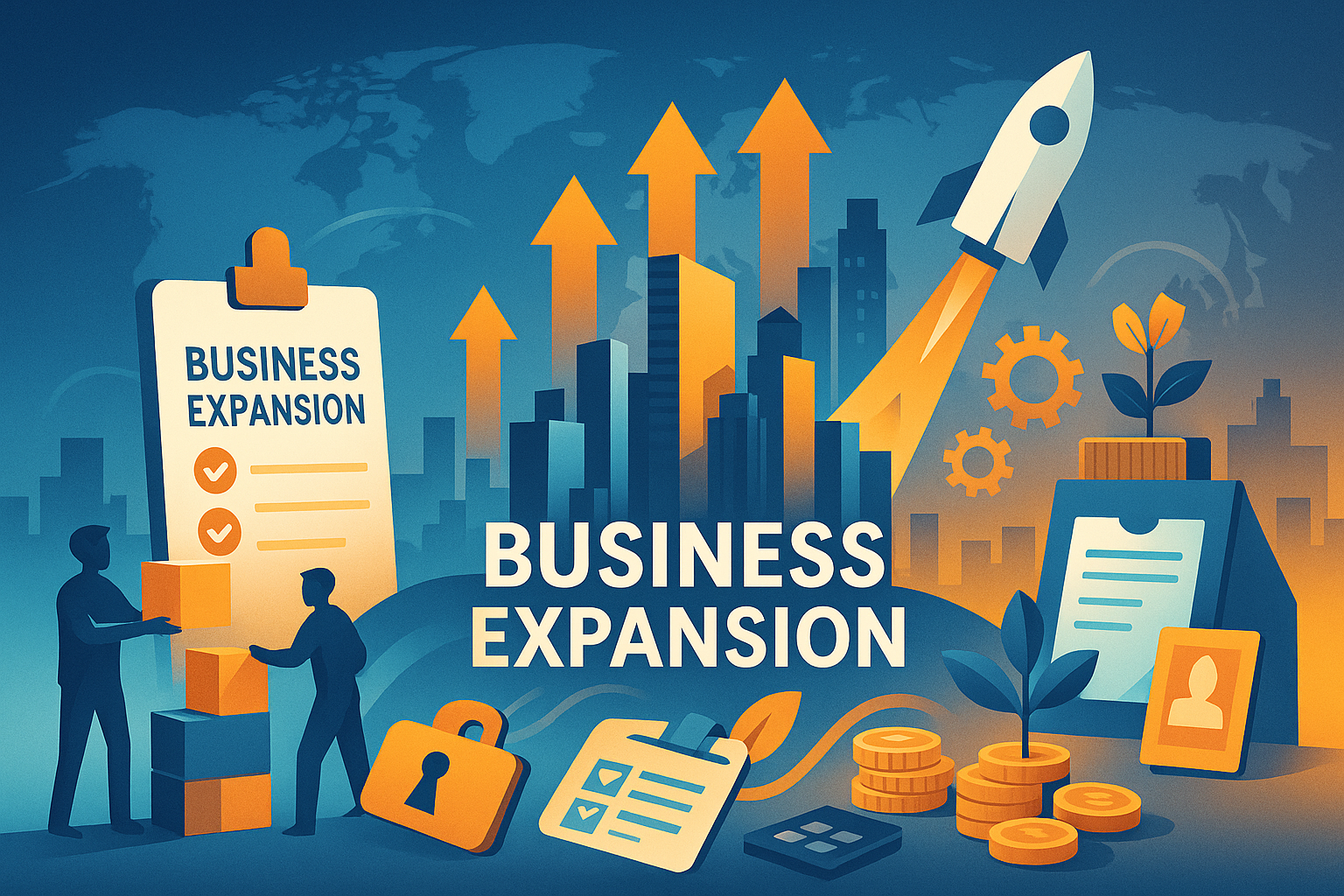 Businessman presenting international expansion plan